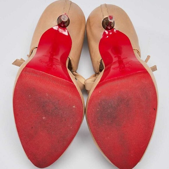 Christian Louboutin Pomice Leather 3 Fibbia 120 Open Toe Heels Size 7.5/38 - Picture 3 of 5